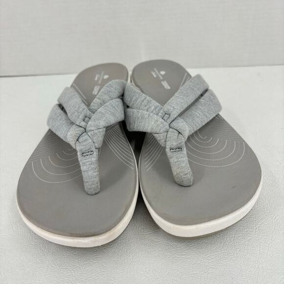Clarks Cloudsteppers Arla Gilson Thong Sandals Cushion Soft Gray Women's Size 10 - Picture 5 of 10